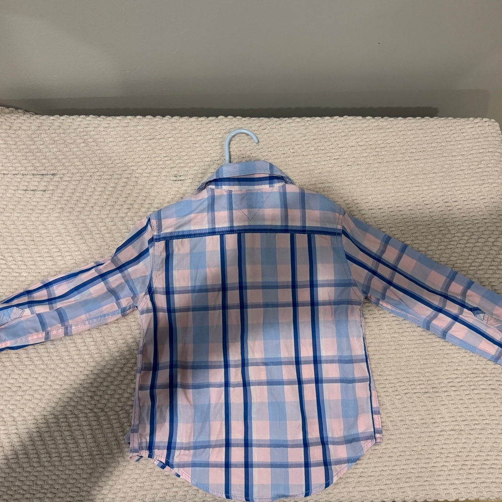 Tommy Hilfiger Pink & Blue Plaid Button-Down Shirt - Picture 3 of 3